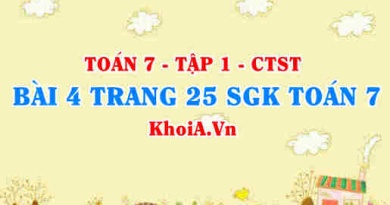 Bài 4 trang 25 SGK Toán 7 tập 1 Chân trời sáng tạo